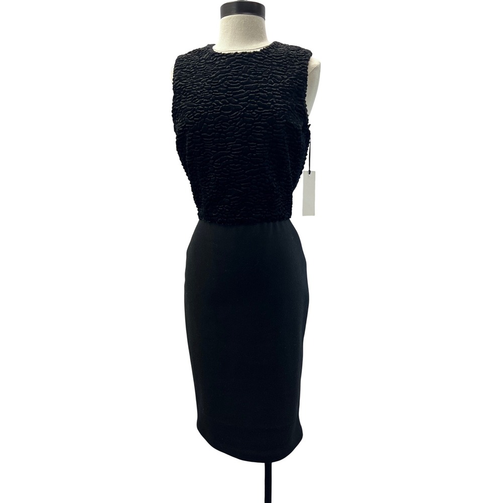 L'AGENCE Sheath Dress Womens 4 Black NEW Wool Cashmere Textured Sleeveless